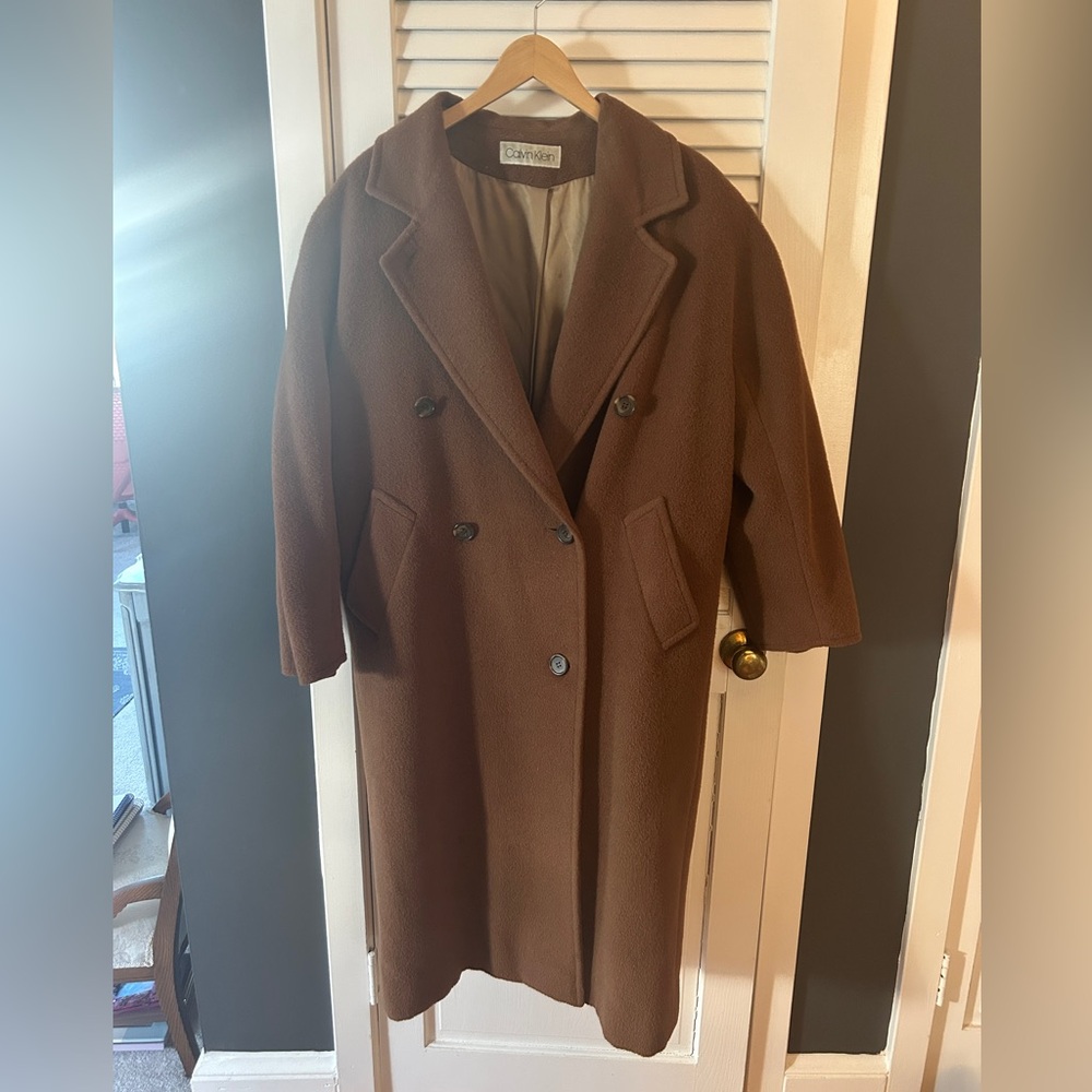 Calvin Klein Brown Double-Breasted Trench Coat